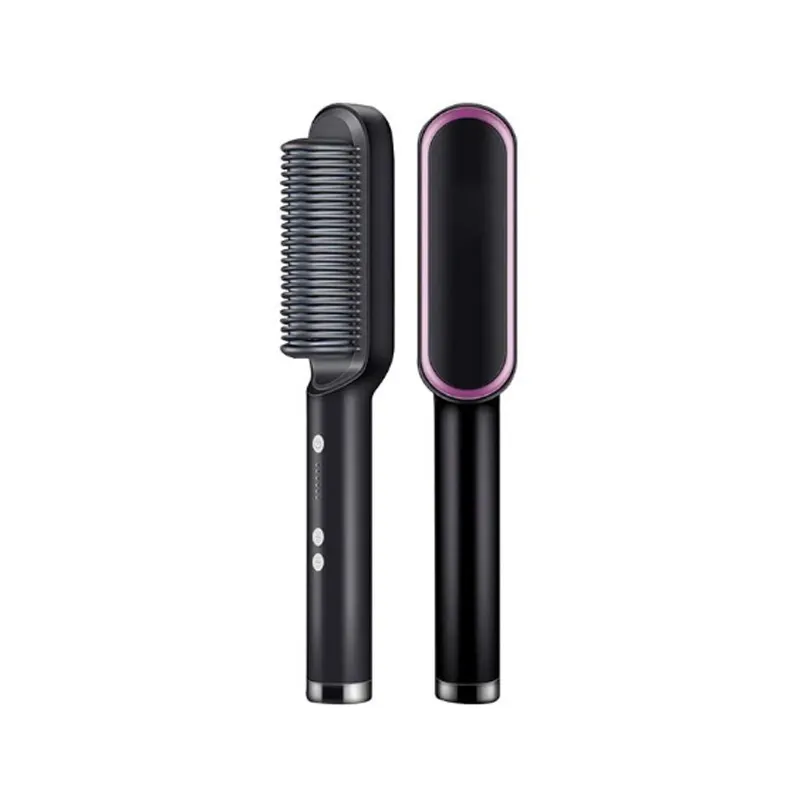 Perie electrica pentru indreptat parul, 130°C - 200°C pieptene pentru indreptat barba, alb [2]