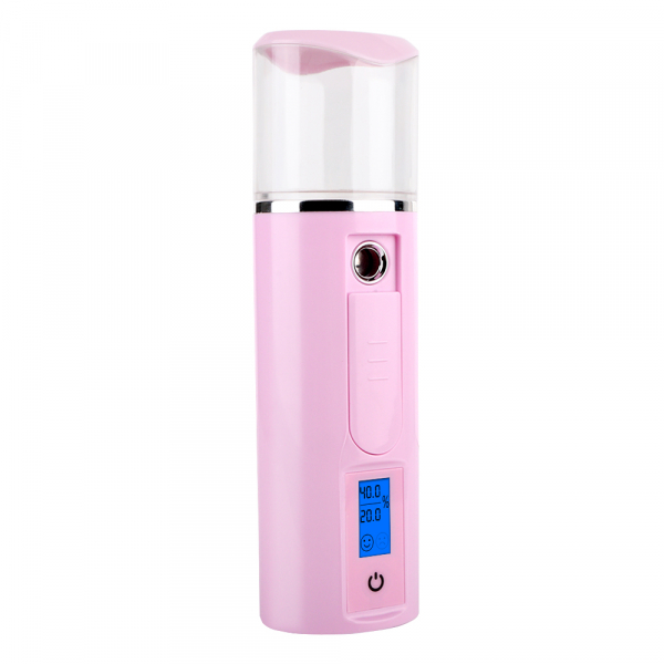 Pulverizator cu senzori si nano particule pentru hidratarea tenului Optimus AT Skin™ 002, incarcare USB, abur rece, pink [1]