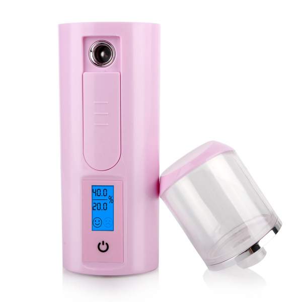 Pulverizator cu senzori si nano particule pentru hidratarea tenului Optimus AT Skin™ 002, incarcare USB, abur rece, pink [2]