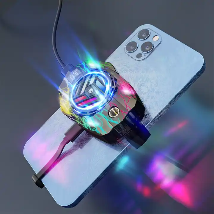 Cooler racire telefon K10 cu mufa Type C, afisaj electronic temperatura, culoare Gun Metal [3]