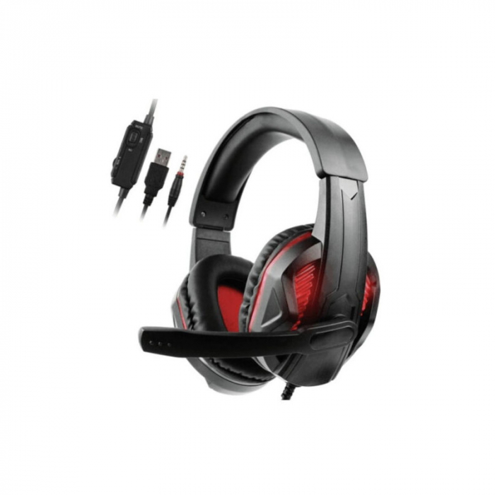 Kit Pro-Gaming 4 in 1 cu tastatura RGB, mouse 1200-3200DPI, pad 26x21 cm, casti cu microfon, VARR [5]