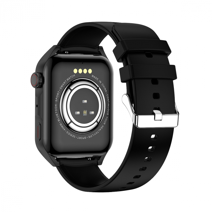 SmartWatch HK28 Negru, Ecran AMOLED, cu Apelare Bluetooth, Microfon, Difuzor, Puls, Monitorizare somn, Vreme, Calorii si Moduri sport silicon [4]