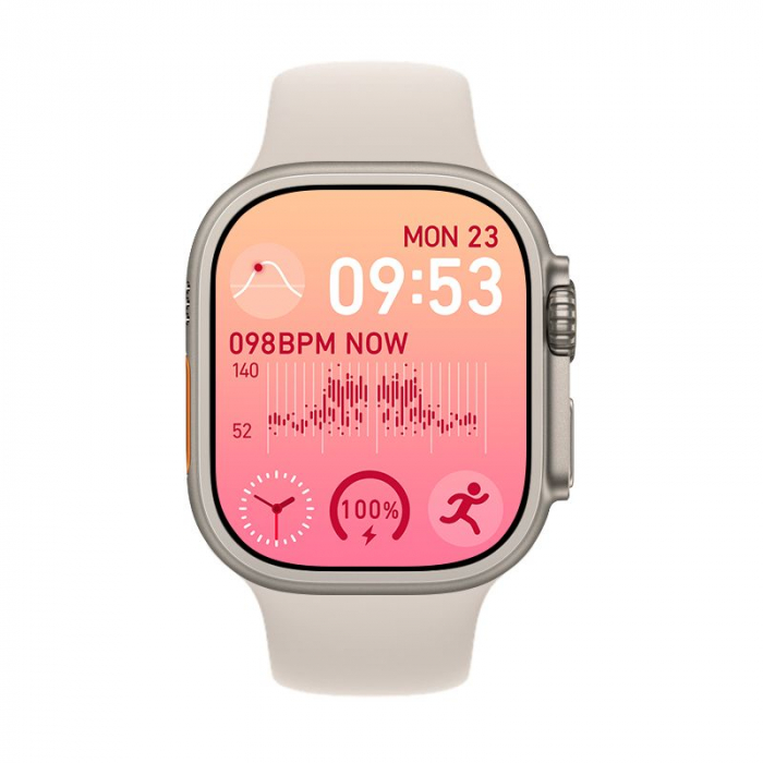 SmartWatch cu Apel Bluetooth, Microfon, Difuzor, ECG, Puls, Monitorizare somn, Vreme, Calorii si Moduri sport DT1 silicon grey [2]