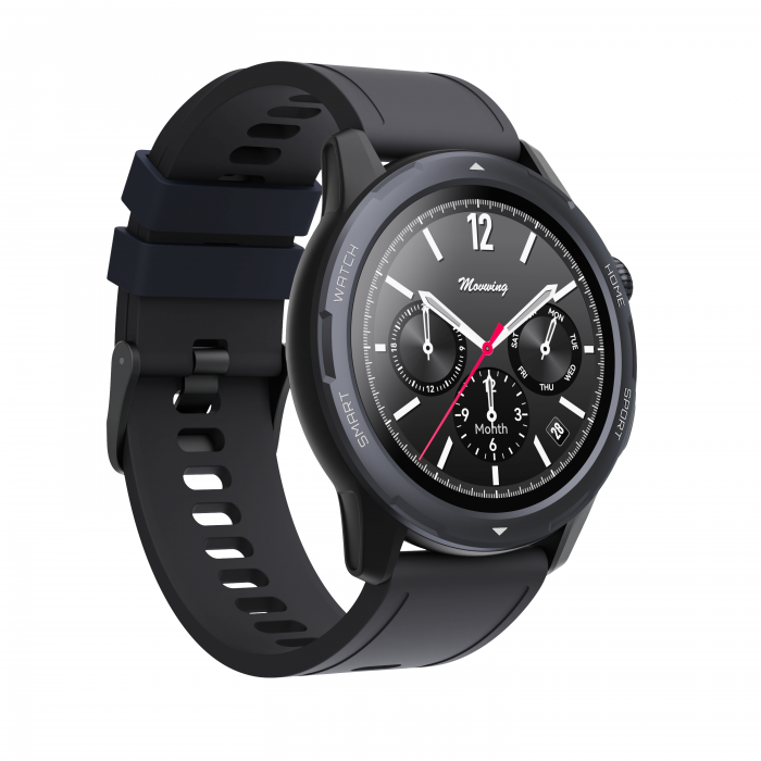 SmartWatch MW04 Negru, Ecran 1.32 , cu Apelare Bluetooth, Microfon, Difuzor, Puls, Monitorizare somn, Vreme, Calorii si Moduri sport silicon [3]