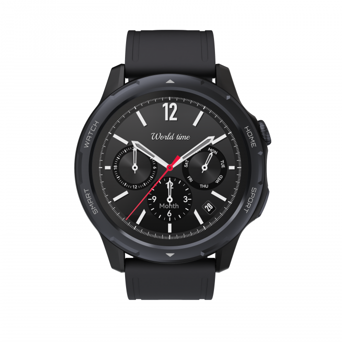 SmartWatch MW04 Negru, Ecran 1.32 , cu Apelare Bluetooth, Microfon, Difuzor, Puls, Monitorizare somn, Vreme, Calorii si Moduri sport silicon [2]