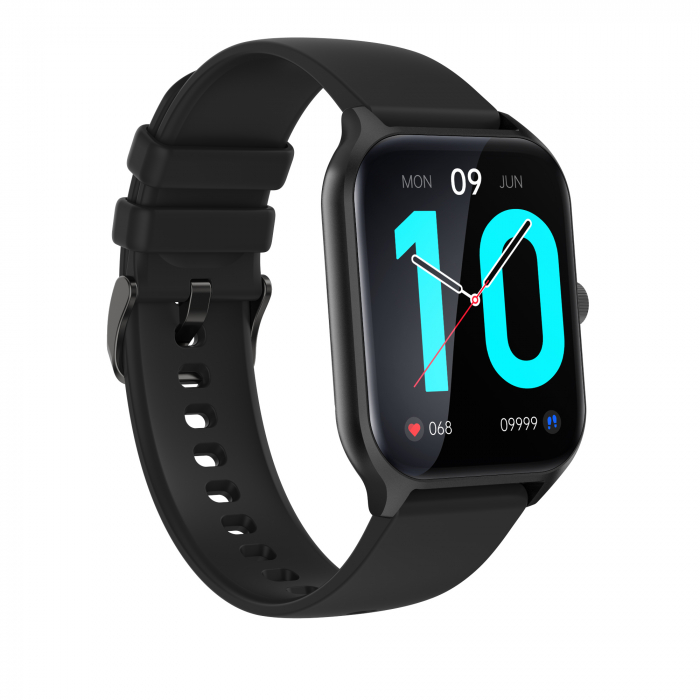 SmartWatch P58 Negru, Ecran 1.96 inch, cu Apelare Bluetooth, Microfon, Difuzor, Puls, Monitorizare somn, Calorii si Moduri sport silicon, black [3]