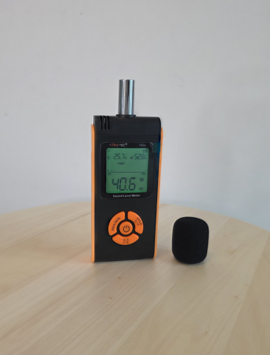 Sonometru digital YITANGTEC YT312, 30-130 dBA, masurare temperatura si umiditate, afisaj LCD color, functie MAX/MIN, Data Hold, ponderare A, FAST/SLOW, microfon cu condensator [4]