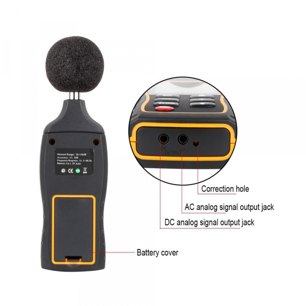 Sonometru profesional SNDWAY 523 plus aparat de masurare a decibelilor decibelmetru [4]