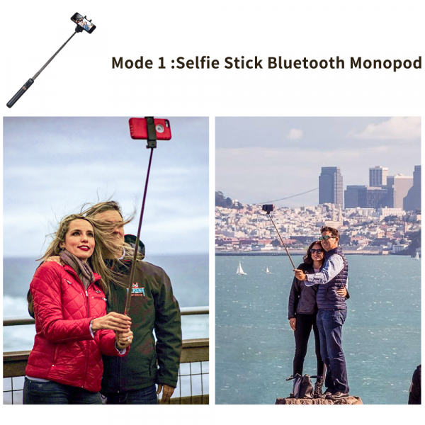Selfie stick premium cu brat extensibil, telecomanda si trepied, negru, D3 [4]
