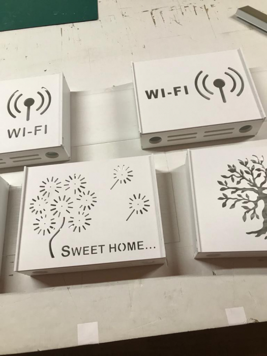 Suport Router Wireless WIFI 36x28x9 cm, alb, pentru mascare fire si echipament Wi-Fi, cu posibilitate montare pe perete Optimus AT Home [5]