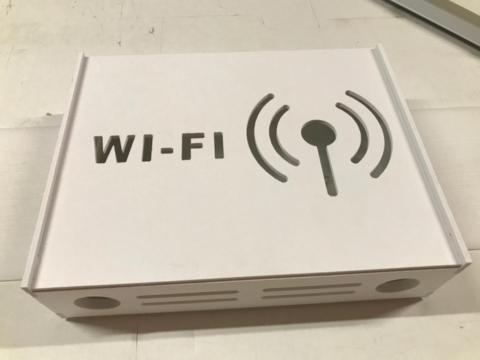 Suport Router Wireless WIFI 60 x 40 x 10 cm, alb, pentru mascare fire si echipament Wi-Fi, cu posibilitate montare pe perete Optimus AT Home [4]