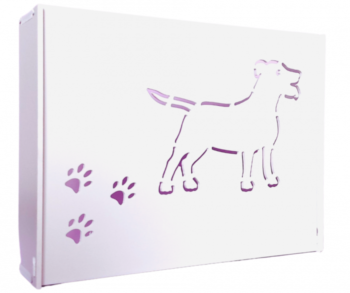 Suport Router Wireless Dog 36x28x9 cm, alb, pentru mascare fire si echipament Wi-Fi, cu posibilitate montare pe perete Optimus AT Home [2]