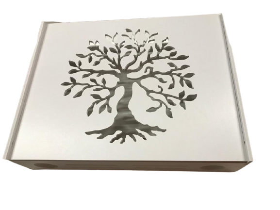 Suport Router Wireless Tree 36x28x9 cm, alb, pentru mascare fire si echipament Wi-Fi, cu posibilitate montare pe perete Optimus AT Home [3]