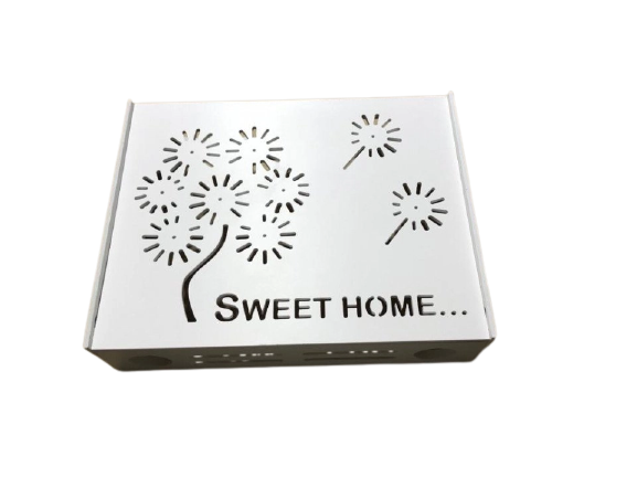 Suport Router Wireless Home 60 x 40 x 10 cm, alb, pentru mascare fire si echipament WI-FI, posibilitate montare pe perete [3]