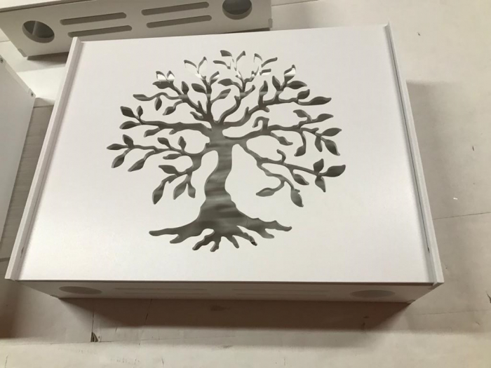 Suport Router Wireless Tree 60 x 40 x 10 cm, alb, pentru mascare fire si echipament Wi-Fi, cu posibilitate montare pe perete Optimus AT Home [5]