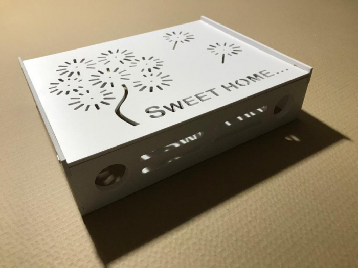 Suport Router Wireless Home 60 x 40 x 10 cm, alb, pentru mascare fire si echipament WI-FI, posibilitate montare pe perete [6]