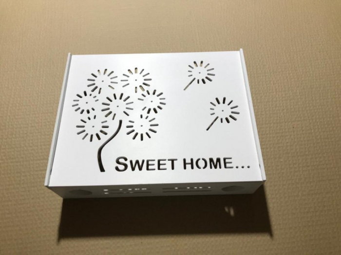 Suport Router Wireless Home 60 x 40 x 10 cm, alb, pentru mascare fire si echipament WI-FI, posibilitate montare pe perete [4]