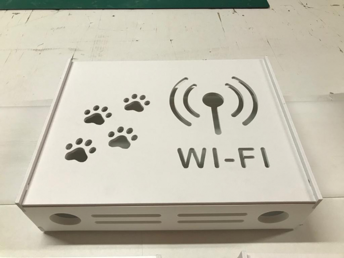Suport Router Wireless Cat 36x28x9 cm, alb, pentru mascare fire si echipament Wi-Fi, cu posibilitate montare pe perete Optimus AT Home [4]