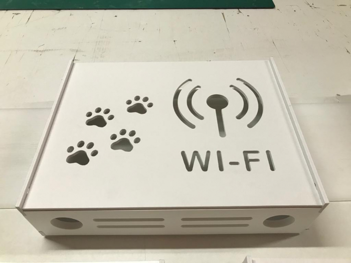 Suport Router Wireless Cat 60 x 40 x 10 cm, alb, pentru mascare fire si echipament Wi-Fi, cu posibilitate montare pe perete Optimus AT Home [4]