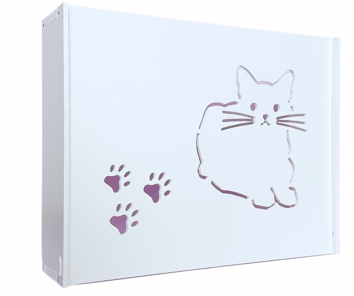Suport Router Wireless Kitten 36x28x9 cm, alb, pentru mascare fire si echipament Wi-Fi, cu posibilitate montare pe perete Optimus AT Home [2]