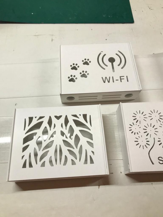 Suport Router Wireless Leaves 36x28x9 cm, alb, pentru mascare fire si echipament Wi-Fi, cu posibilitate montare pe perete Optimus AT Home [4]
