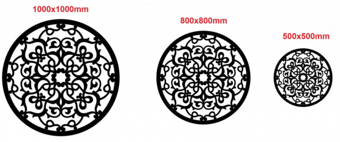Tablou traforat Medalion Flower 100 cm x 100 cm Negru [2]