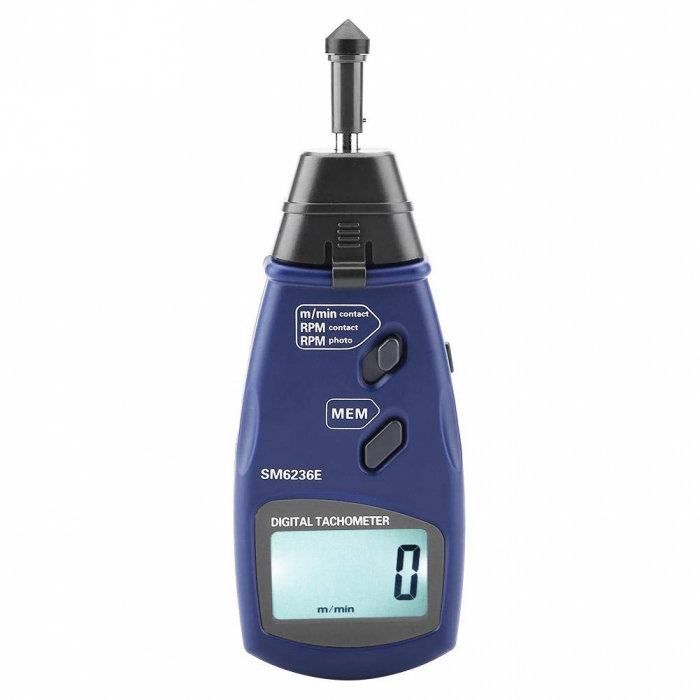 Tahometru digital 2 in 1 cu/fara contact Optimus AT 6236, masurare viteza rotatie pe minut RPM, albastru [3]