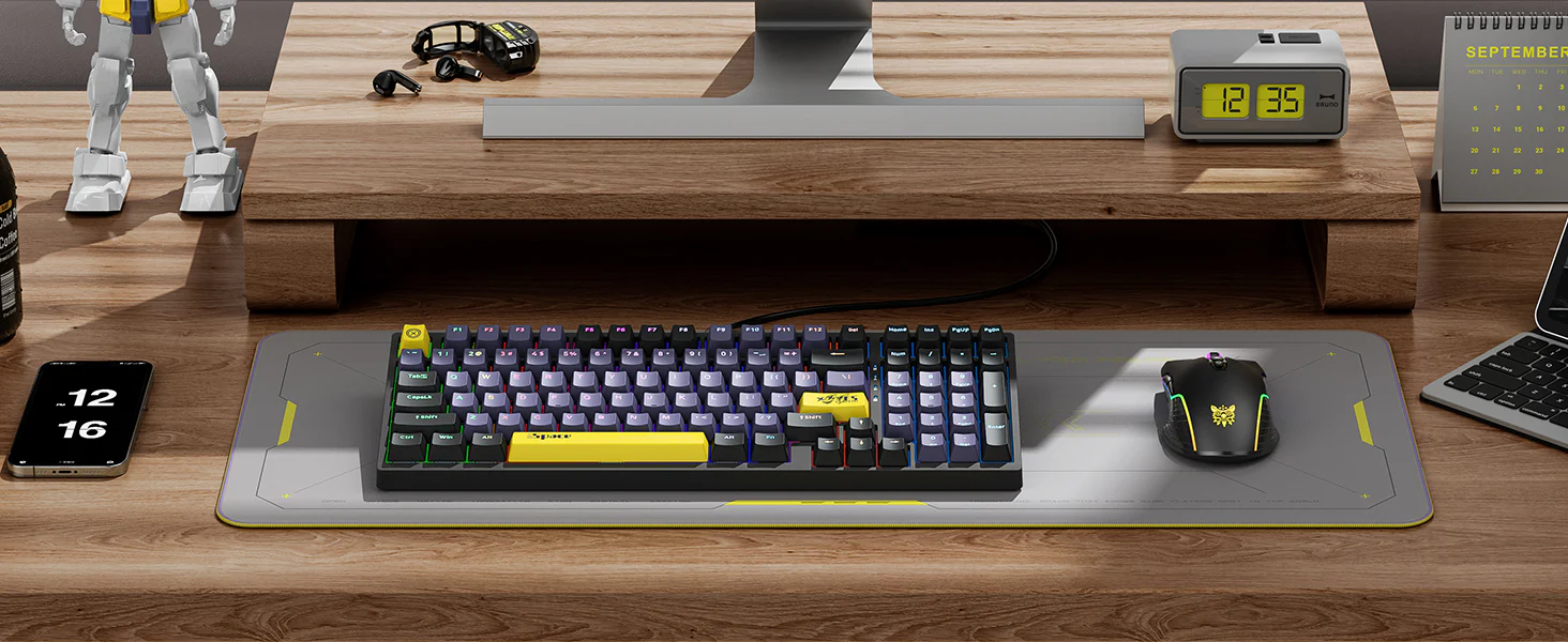 Tastatura Gaming Mecanica Onikuma G38 cu 98 taste, LED RGB, Type-C, alba [11]