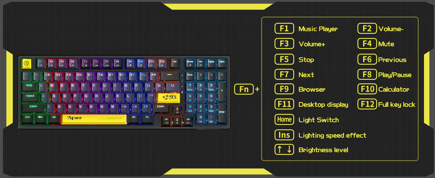 Tastatura Gaming Mecanica Onikuma G38 cu 98 taste, LED RGB, Type-C, alba [9]