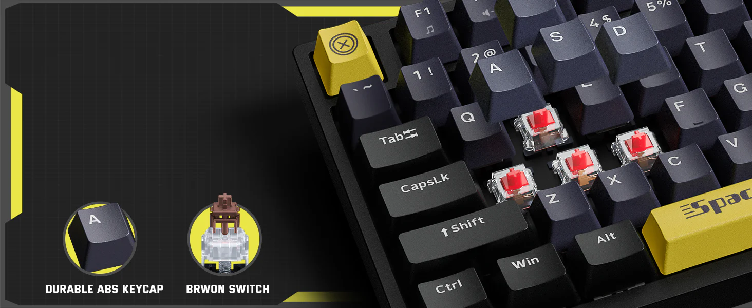 Tastatura Gaming Mecanica Onikuma G38 cu 98 taste, LED RGB, Type-C, alba [5]
