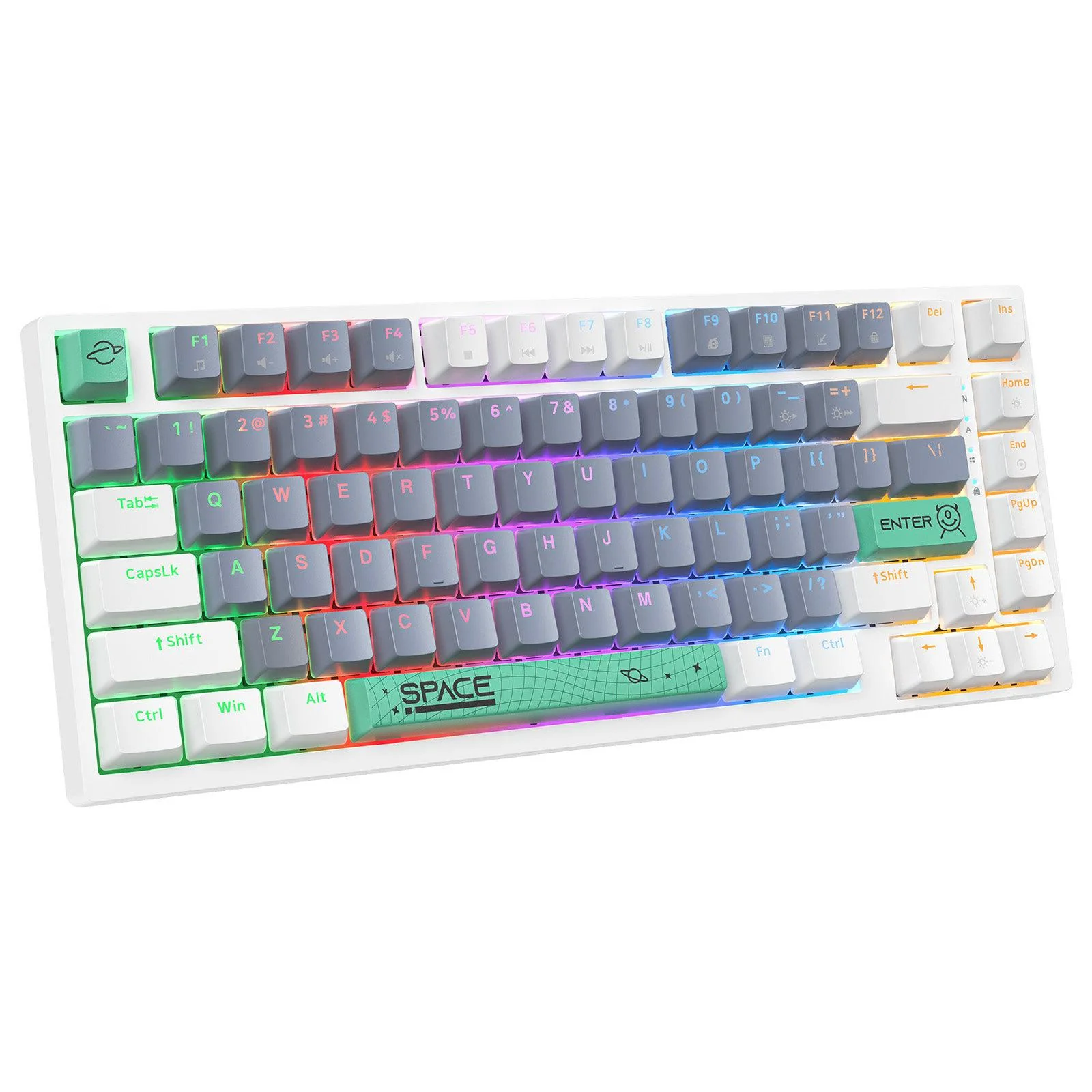 Tastatura Gaming Mecanica Onikuma G52 cu 82 taste, LED RGB, Type-C, alba [2]