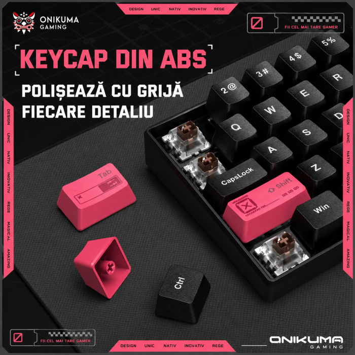 Tastatura Gaming Mecanica Onikuma G55, 61 Taste, Layout 60%, Iluminare RGB, Conectare USB Type-C, Taste ABS, Compatibila Windows/Mac/Android, Negru [5]