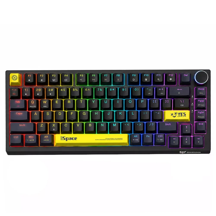 Tastatura mecanica gaming ONIKUMA G52, 82 taste, Hot Swap, Switch-uri Red Jixian, Iluminare RGB, Buton volum, USB Type-C detasabil, Anti-Ghosting, Negru [2]