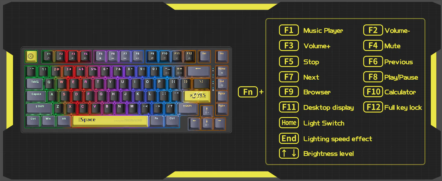 Tastatura Gaming Mecanica Onikuma G52 cu 82 taste, LED RGB, Type-C, neagra [7]