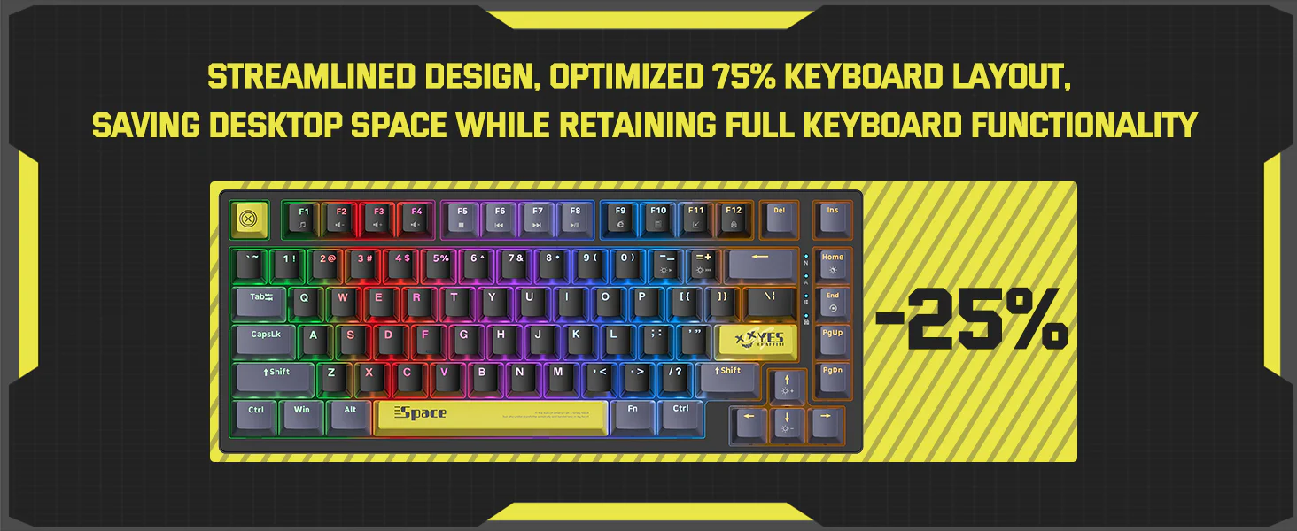 Tastatura Gaming Mecanica Onikuma G52 cu 82 taste, LED RGB, Type-C, neagra [8]