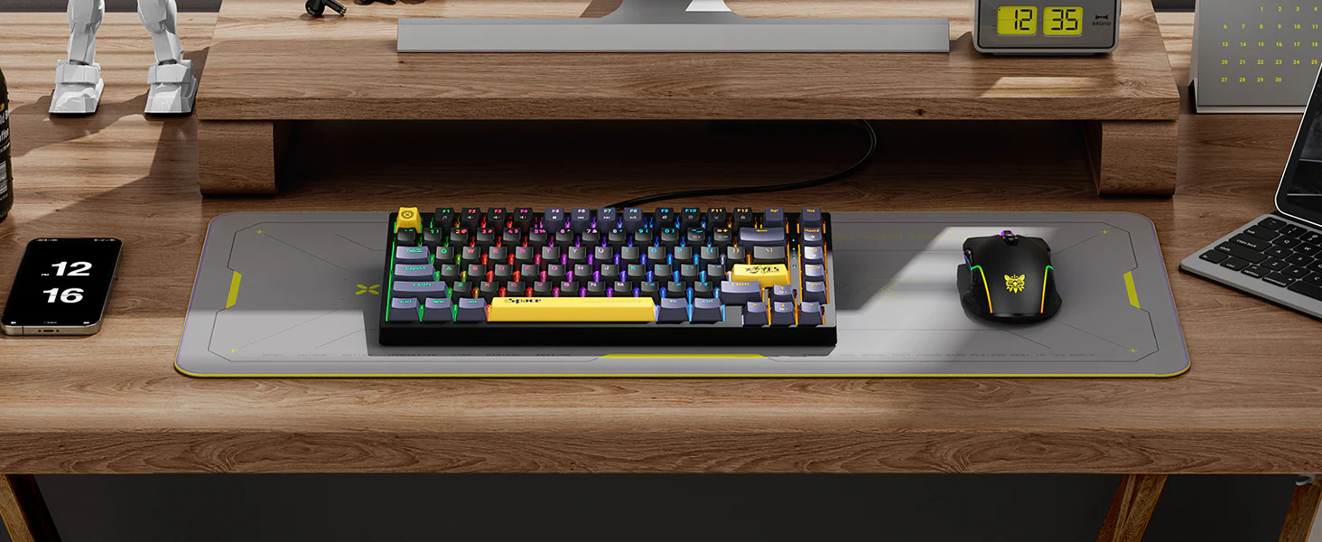 Tastatura Gaming Mecanica Onikuma G52 cu 82 taste, LED RGB, Type-C, neagra [10]