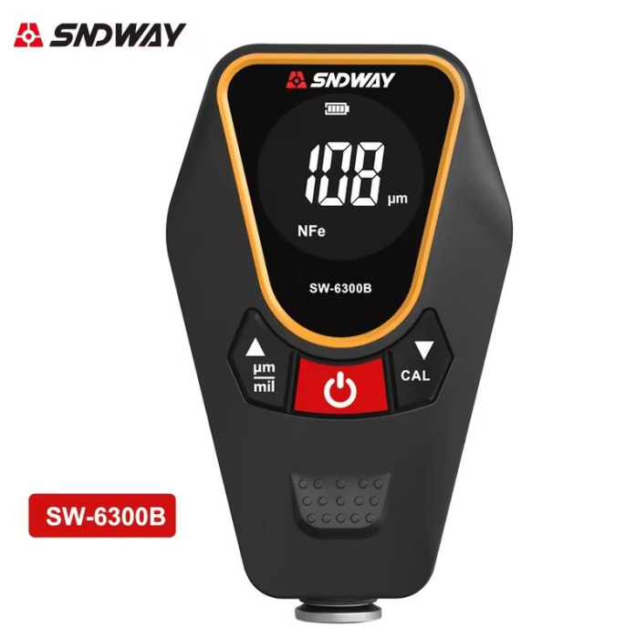 Tester grosime vopsea SNDWAY SW-6300B, 0-1700µm, pentru metal Fe/NFe, ecran LCD, baterie Li-ion 850mAh, USB-C [1]