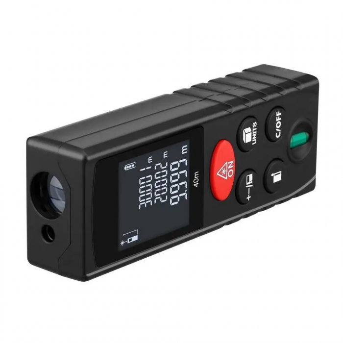 Telemetru profesional D40 gama MINI functii multiple, 5 cm-40 m, distanta, aria, volum, pitagora, 99 memorii, toleranta 2 mm [5]