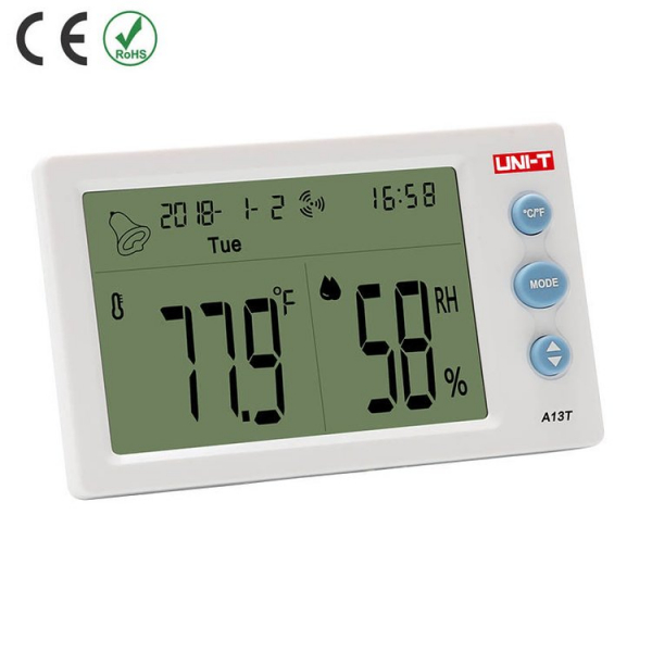 Termohigrometru digital A13T UNI-T, alarma, ceas, statie meteo [3]