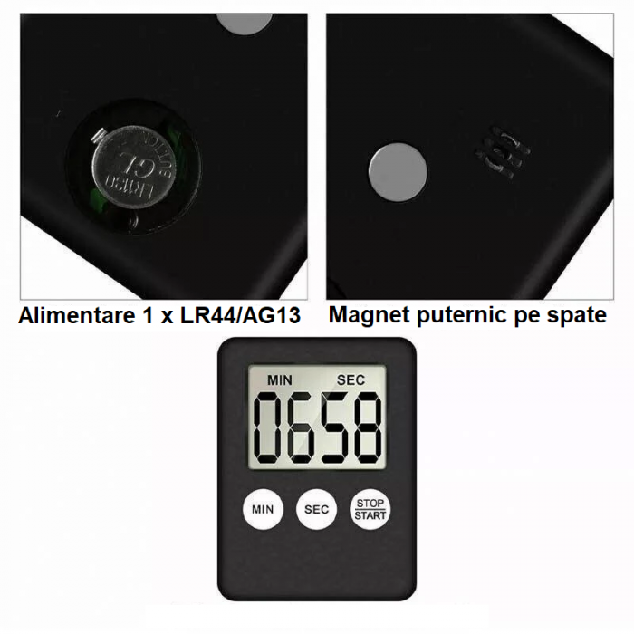 Temporizator cronometru digital pentru diverse activitati, stopwatch, culoare albastru [5]