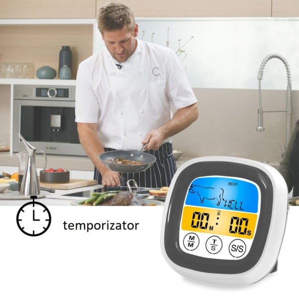Termometru cu ecran tactil si sonda pentru alimente, gratar, interval -20 +300°C, model T7189 [3]