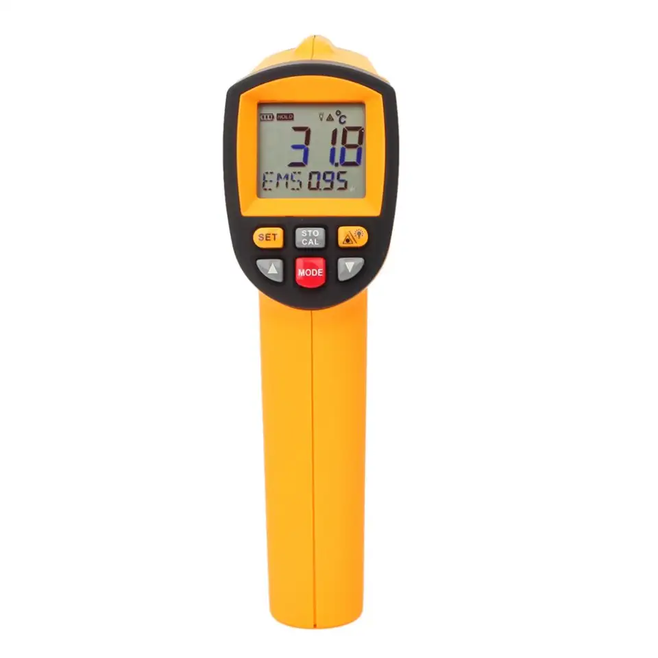 Termometru industrial profesional interval -50 +750°C cu afisaj luminat, portocaliu negru [3]