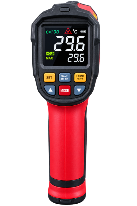 Termometru Industrial Profesional cu Infrarosu GT1200, -30°C – 1200°C, Laser, Raport D 50:1, Emisivitate Reglabila 0.10-1.00, Sonda Termocuplu Tip K, MAX/MIN/AVG, Alarma Temperatura, Husa [2]