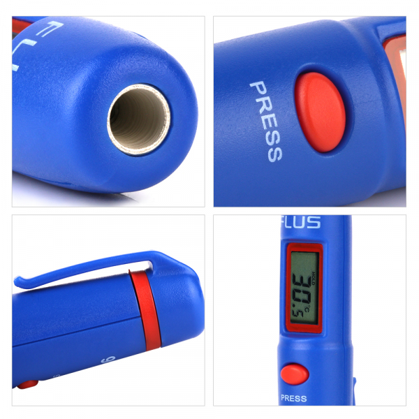 Termometru multifunctional tip stilou Optimus AT 86 interval -50 +260°C cu afisaj luminat, rosu albastru [5]
