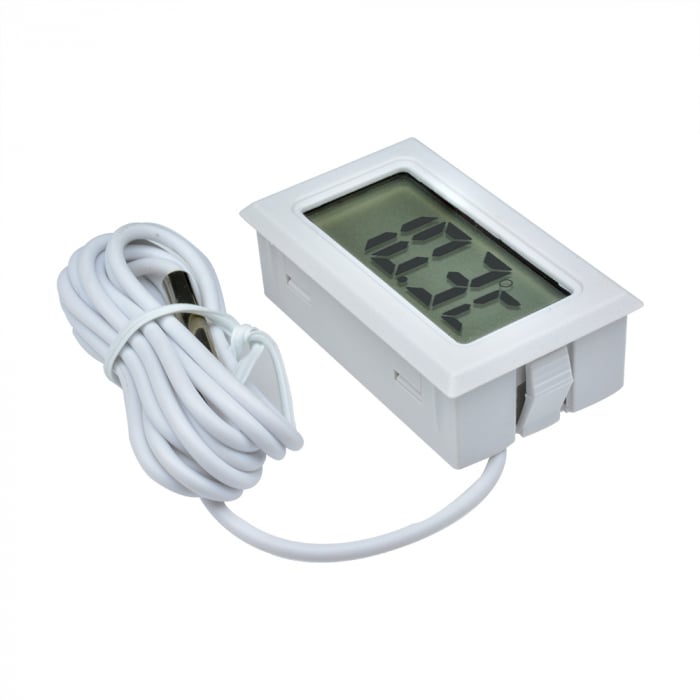 Termometru mutifunctional cu sonda pentru frigider, auto, acvariu, interval -50 +100°C, TPM10, alb / negru [3]