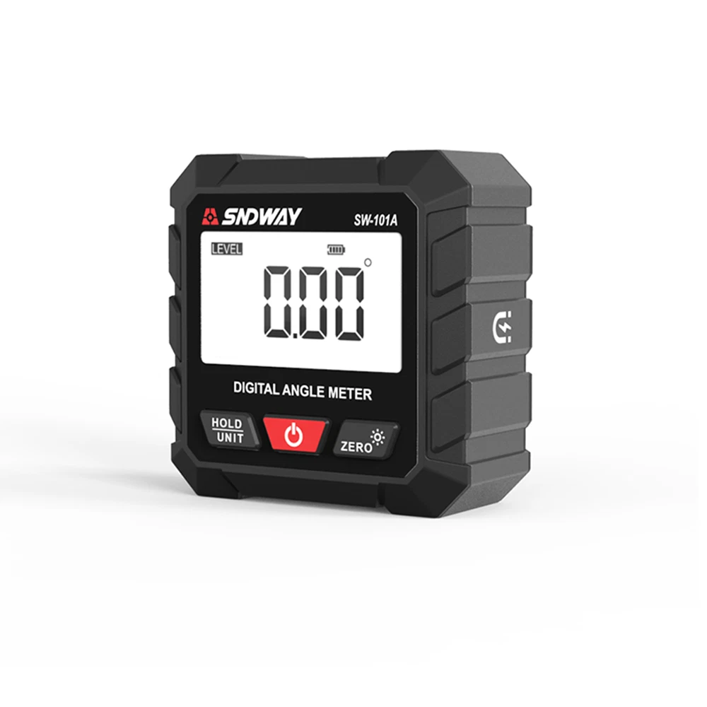 Goniometru digital SNDWAY SW-101A, inclinometru magnetic profesional, precizie ±0.2°, rezolutie 0.05°, afisaj LCD rotativ, incarcare USB-C [5]
