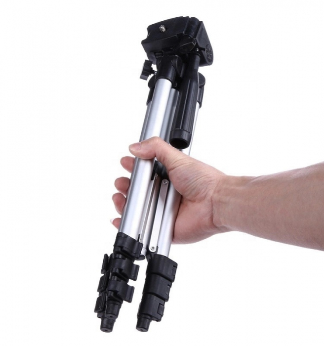 Trepied aluminiu inaltime 350 mm - 1020 mm, boloboc prindere 1/4, pentru telefon/unelte, 420 gr, max 1 kg, 3110 [2]
