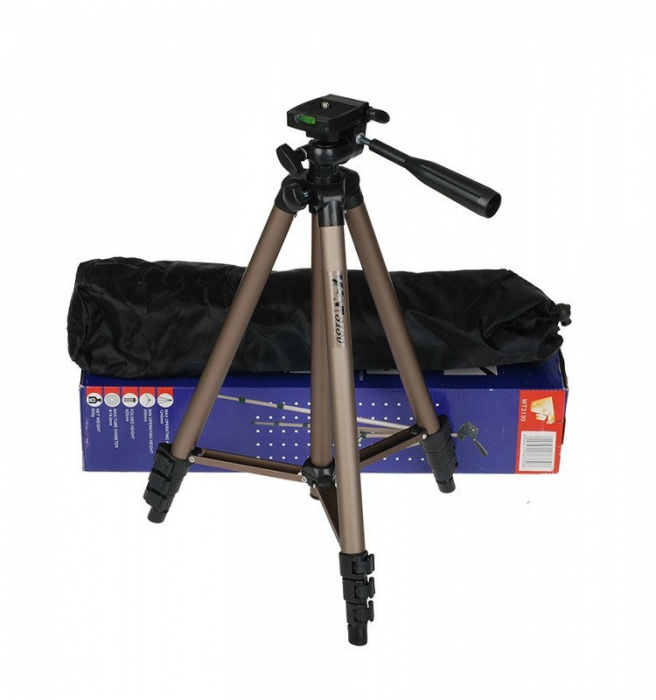 Trepied aluminiu, inaltime 420 mm - 1240 mm, boloboc, prindere 1/4, pentru telefon/unelte, 655 gr, max 2 kg, 3130 [2]