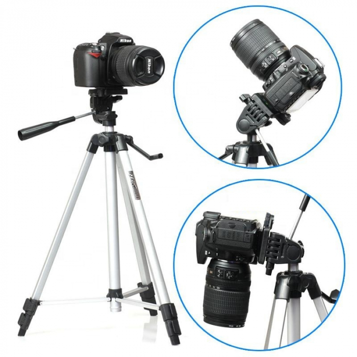 Trepied aluminiu inaltime 515 mm - 1345 mm, boloboc, prindere 1/4, pentru telefon/unelte, 730 gr, max 2 kg, 330A [3]