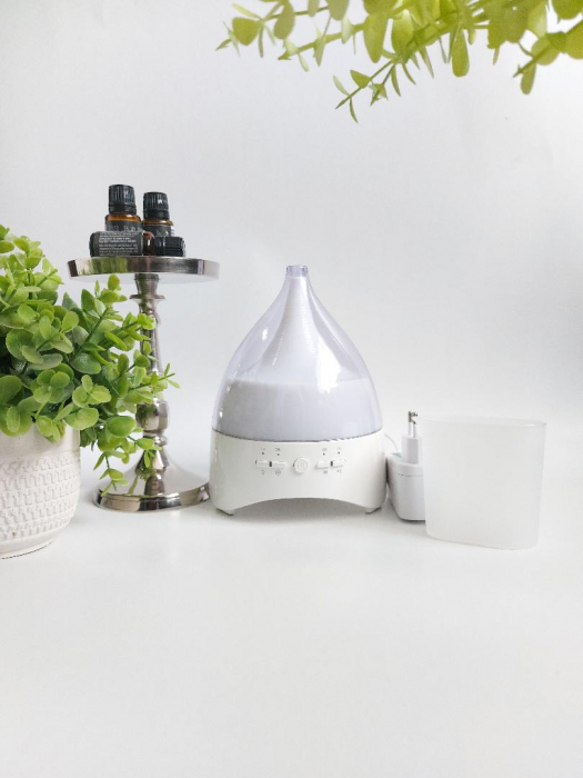Umidificator Aromaterapie Lampa de veghe cu telecomanda Optimus AT Home™ 2028 rezervor 300ml, cu ultrasunete, 25-30m², purificator aer, white [2]